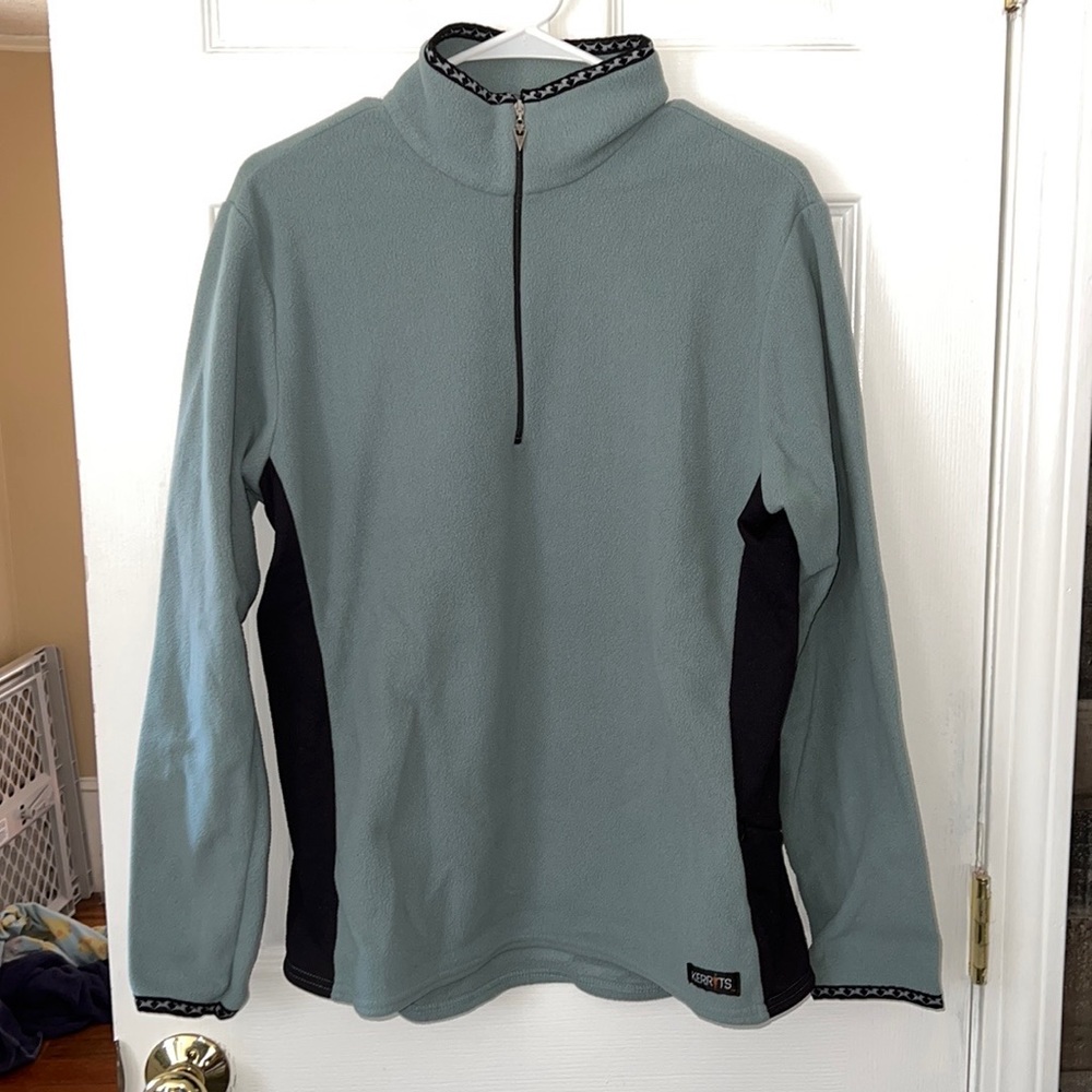 Kerrits Gray/Green Quarter Zip Pullover Women’s Size XL